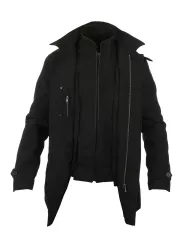 Vstreet Trench Coat Jacket Schwarz