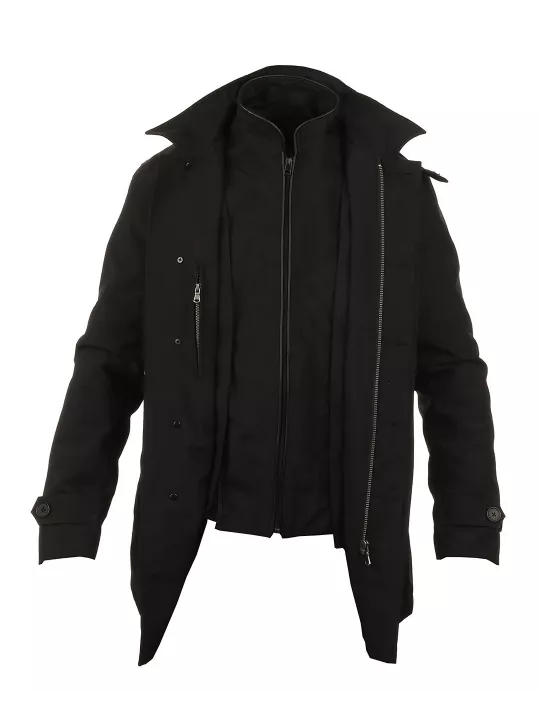 Trench Coat Black retro jacket- Vstreet