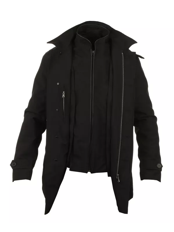 Vstreet Trench Coat Jacket Schwarz