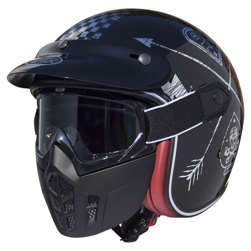 Recoger hojas Peaje Fahrenheit Comprar cascos de la motocicleta de la vendimia Primer Primer NX chorro de  máscara de plata CHROMED barato