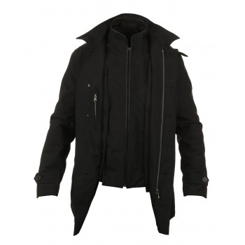 Trench Coat Black retro jacket- Vstreet