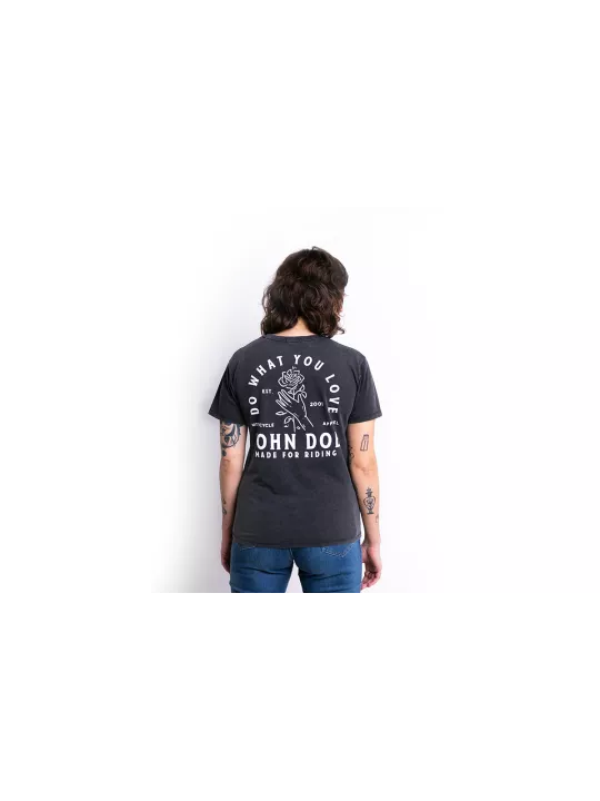 T-Shirt Moto Femme Rose Fade Out - John Doe