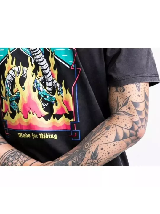 Maglietta Moto Snake On Fire Fade Out - John Doe