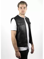 Motorradjacke Leder Ärmellos Mc Outlaw - John Doe