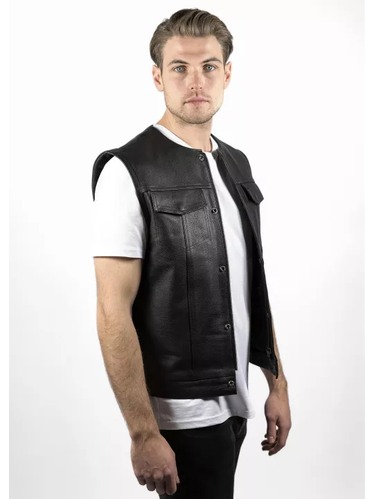 Motorradjacke Leder Ärmellos Mc Outlaw - John Doe
