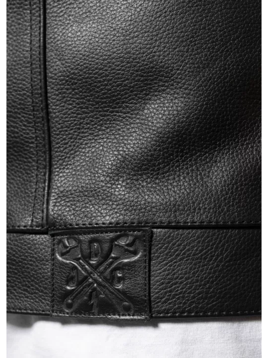 Veste Moto Cuir Sans Manche Mc Outlaw - John Doe