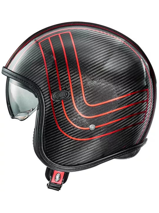 Capacete Vintage Platinum Carbon Ex Red Chromed Bm - Premier