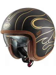 Vintage Platinum Carbon Fr Gold Chromed Bm Open Face Helmet - Premier