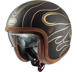 Capacete Vintage Platinum Carbon Fr Gold Chromed Bm - Premier