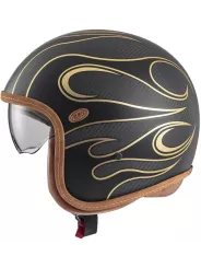 Vintage Platinum Carbon Fr Gold Chromed Bm Open Face Helmet - Premier