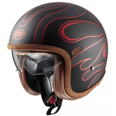 Casque Vintage Platinum Carbon Fr Red Chromed Bm - Premier