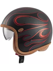 Vintage Platinum Carbon Fr Red Chromed Bm Open Face Helmet - Premier