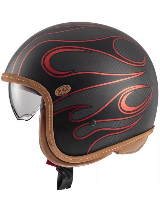 Capacete Vintage Platinum Carbon Fr Red Chromed Bm - Premier