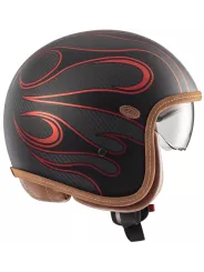 Vintage Platinum Carbon Fr Red Chromed Bm Open Face Helmet - Premier