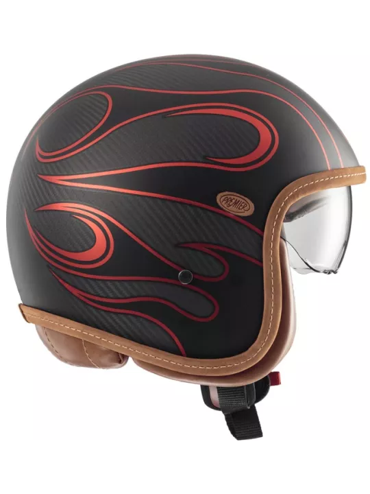 Capacete Vintage Platinum Carbon Fr Red Chromed Bm - Premier