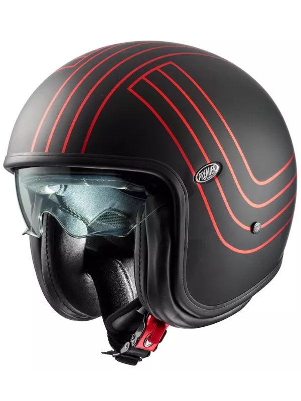 Vintage Ex Red Chromed Bm Open Face Helmet - Premier