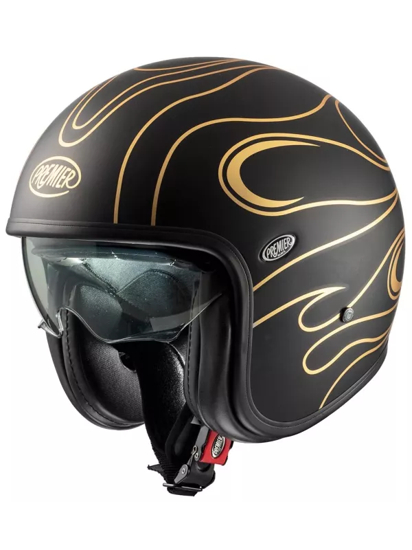 Vintage Fr Gold Chromed Bm Open Face Helmet - Premier
