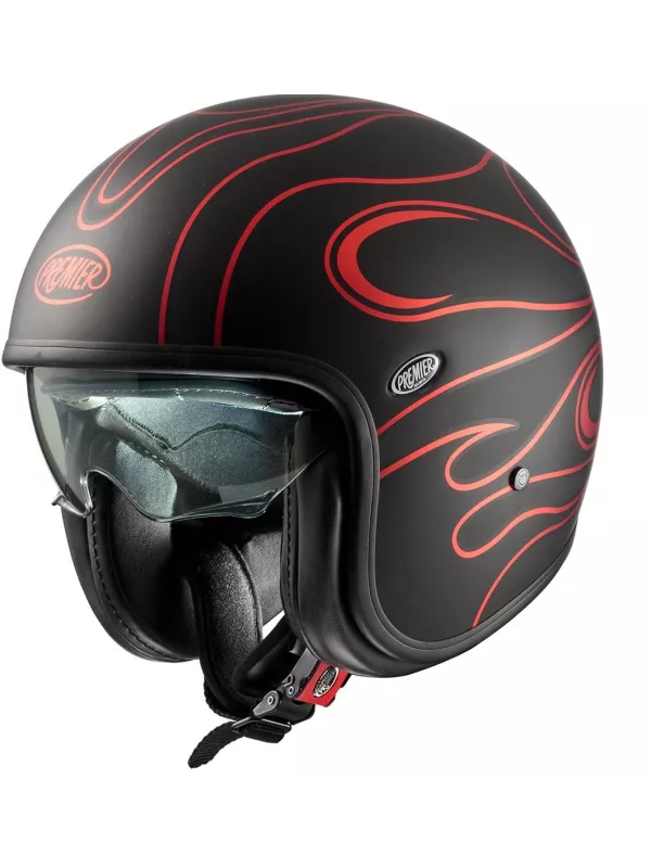 Casco Vintage Fr Rosso Cromato Bm - Premier
