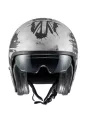 Vintage Nt Old Style Silver Bm Open Face Helmet - Premier