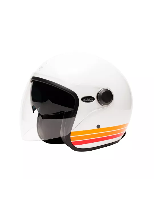 Helm Marko Boreal Weiß Mit Streifen Orange