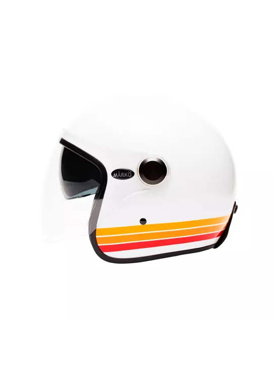 Helm Marko Boreal Weiß Mit Streifen Orange