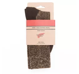 Deep Toe Capped Wool Brown Socks - Red Wing