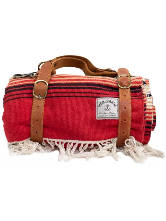 Leather Blanket Roll Strap - Iron And Resin