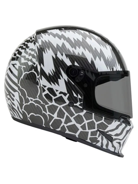 Casque Eliminator Carbon - Deathspray Gloss Black/White/Black- Bell