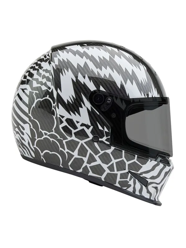 Eliminator Carbon Full Face Helmet - Deathspray Gloss Black/White/Black- Bell