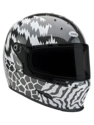 Casque Eliminator Carbon - Deathspray Gloss Black/White/Black- Bell