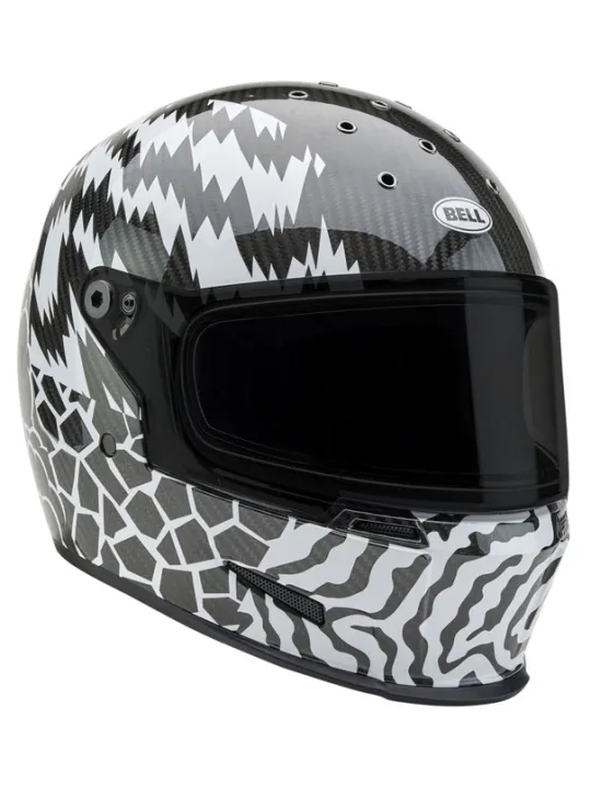 Eliminator Carbon Helmet - Deathspray Gloss Black/White/Black- Bell