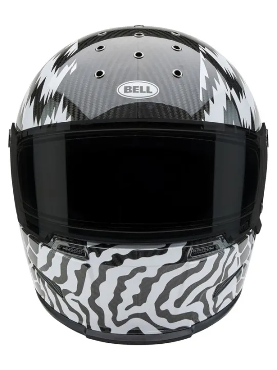 Eliminator Carbon Helmet - Deathspray Gloss Black/White/Black- Bell