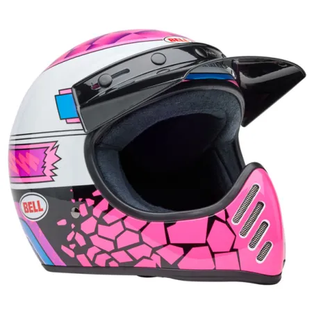 Moto-3 Full Face Helmet - Deathspray Gloss Pink Purple - Bell