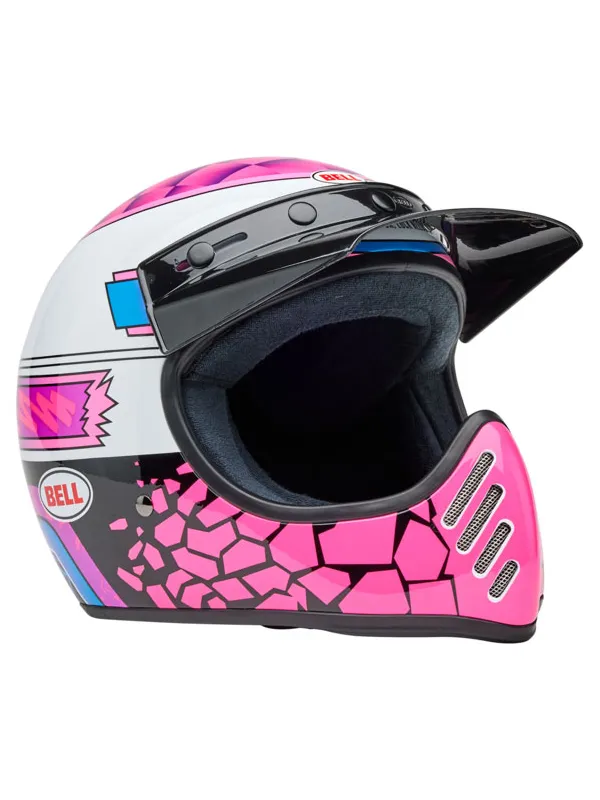 Moto-3 Full Face Helmet - Deathspray Gloss Pink Purple - Bell