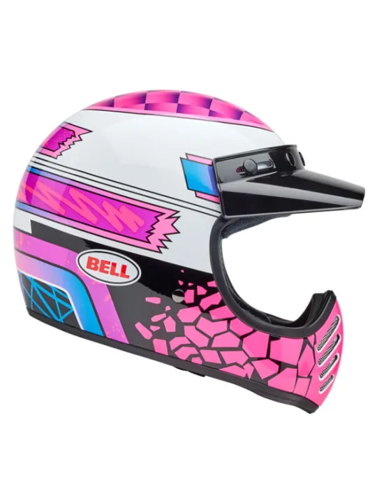 Moto-3 Helmet - Deathspray Gloss Pink Purple - Bell