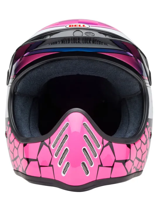 Moto-3 Helmet - Deathspray Gloss Pink Purple - Bell