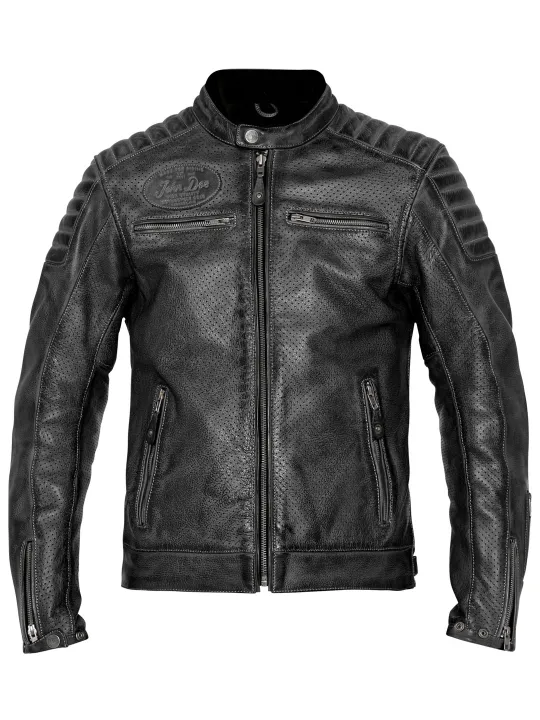 Jacket Leather Storm Black - John Doe