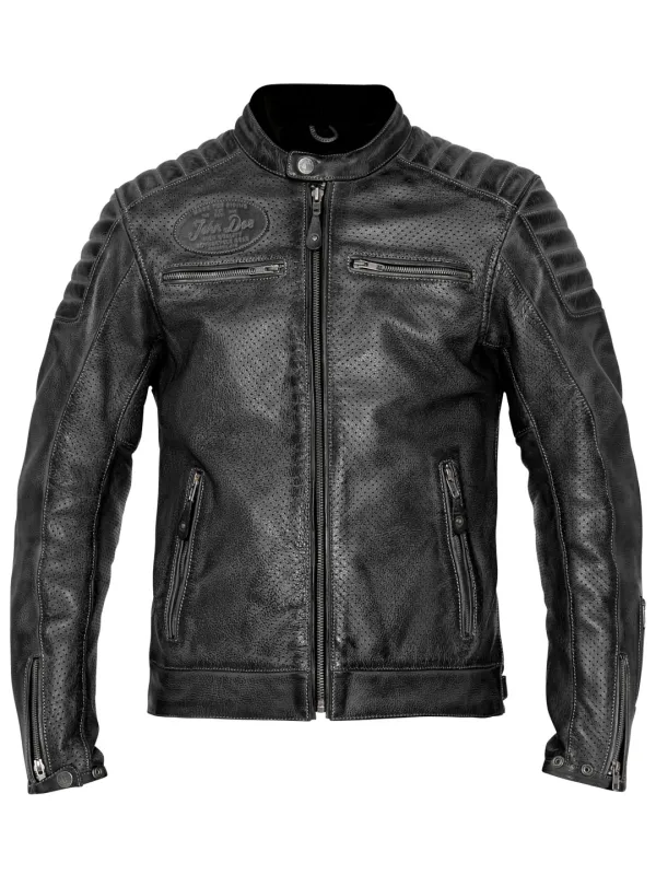 Jacket Leather Storm Black - John Doe