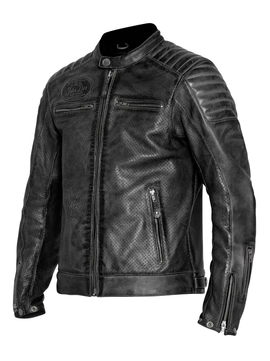 Jacket Leather Storm Black - John Doe