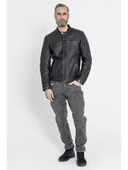 Jacket Leather Storm Black - John Doe