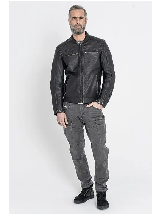 Jacket Leather Storm Black - John Doe