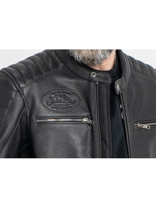 Jacket Leather Storm Black - John Doe