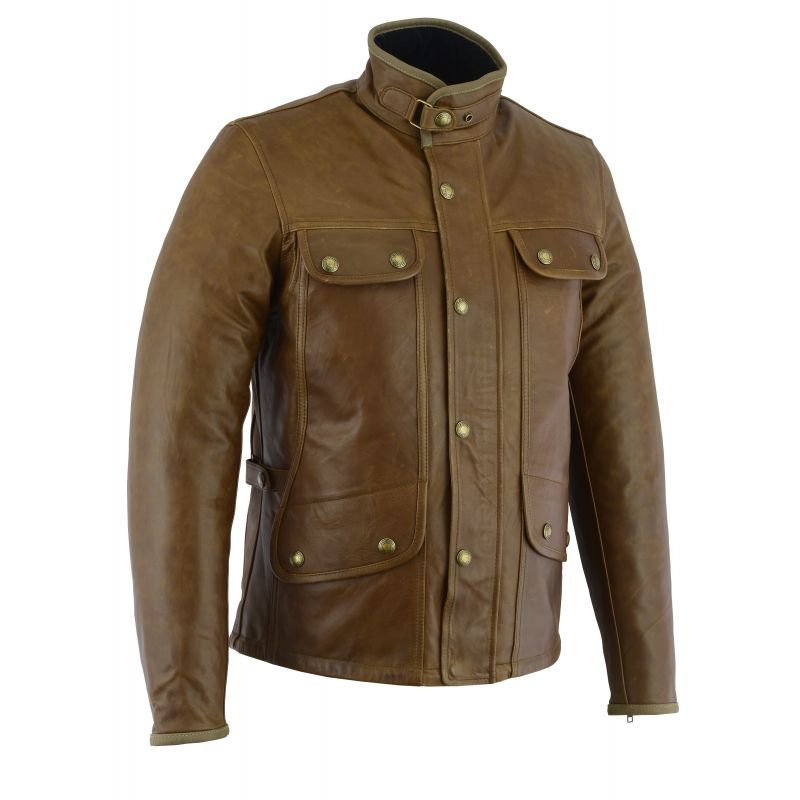 Original Driver - Le Monte Carlo Leather Retro Jacket (Brown)