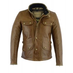 Le Monte Carlo Leather retro jacket(Brown) - Original Driver