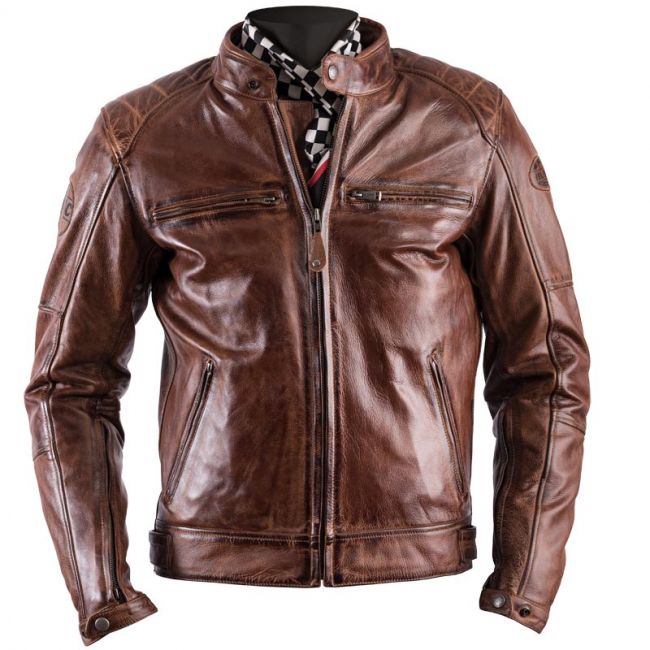 Leatherick Veste de motard en cuir pour hommes Veste de moto zippée de style Hooper en peau de mouton avec plusieurs poches