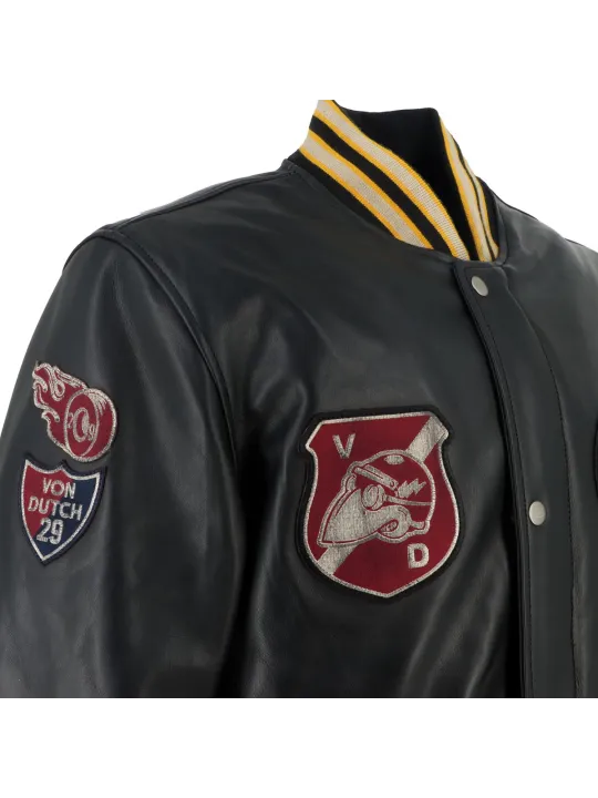 Giacca Collegian Cuir Rag - Helstons x Von Dutch