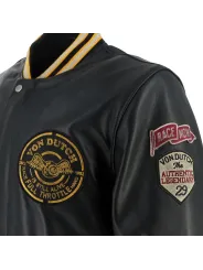 Jacket Collegian Cuir Rag - Helstons x Von Dutch