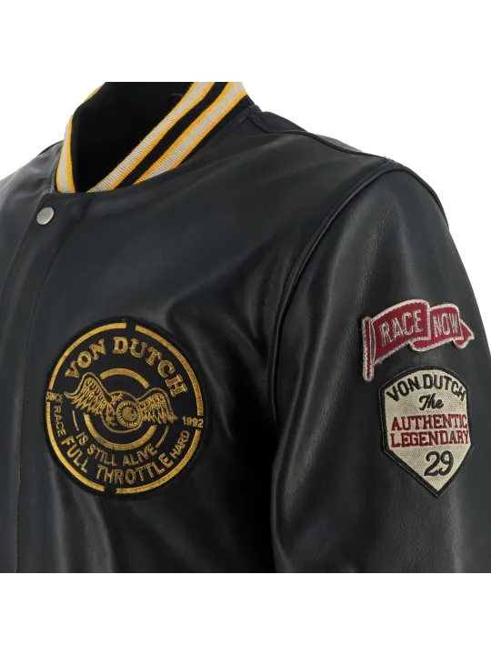 Collegian Lederjacke Rag - Helstons x Von Dutch