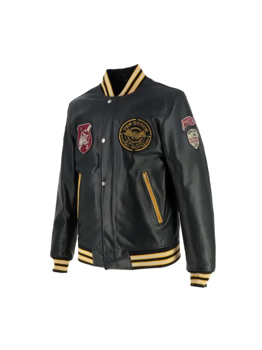 Giacca Collegian Cuir Rag - Helstons x Von Dutch