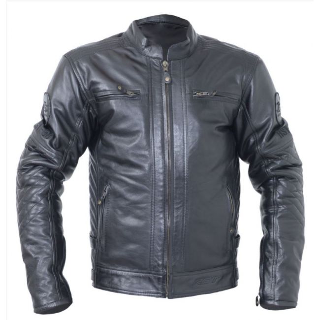 All sizes! "RETRO" Classic Black Leather Biker Motorcycle Jacket 